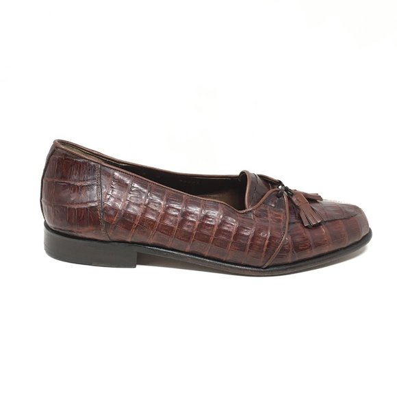 Brass Boot Loafers Shoes Size 8 Full Crocodile main image 6